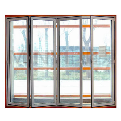 Puertas de vidrio plegable de aluminio decorativo con banda de goma EPDM y vidrio de 5 mm 12A 5 mm