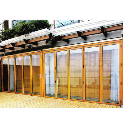 Puertas de vidrio plegable de aluminio decorativo con banda de goma EPDM y vidrio de 5 mm 12A 5 mm
