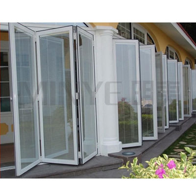 Puerta plegable de aluminio panirámico gris oscuro para oficinas