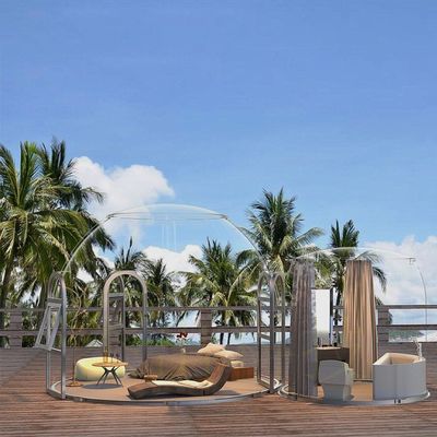 Vista panorámica Casas de contenedores Cúpula Vista de estrellas Casa transparente al aire libre y salón de sol de plástico
