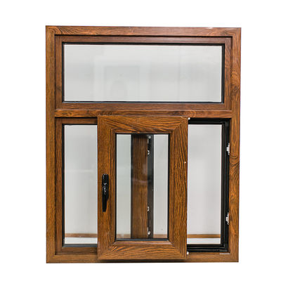 Ventanas de estilo abierto de estilo clásico de madera de aluminio con vidrio de marco de UPVC