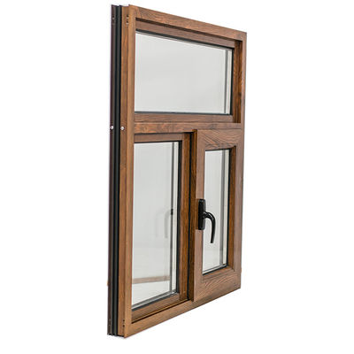 Ventanas de estilo abierto de estilo clásico de madera de aluminio con vidrio de marco de UPVC