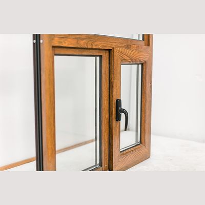 Ventanas de estilo abierto de estilo clásico de madera de aluminio con vidrio de marco de UPVC