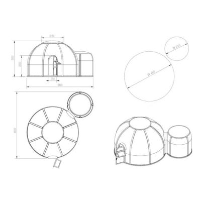 Hotel Dome House con el diseño más reciente de Star View 2020 y un tamaño espacioso de 5M * 7,5M * 3,5M