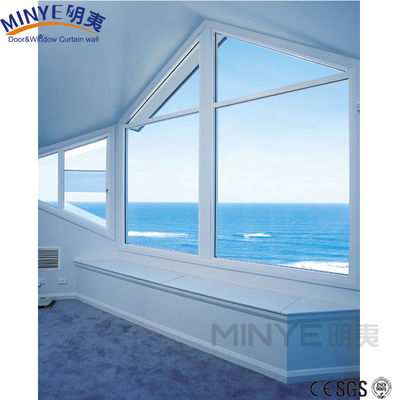 Diseño de ventanas de vidrio curvo con patrón de apertura horizontal con vidrio de seguridad templado