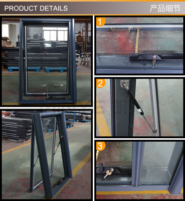 Ventana de claraboya de aluminio de villa con diseño intermitente y vidrio doble acristalado de doble acristalamiento de baja E