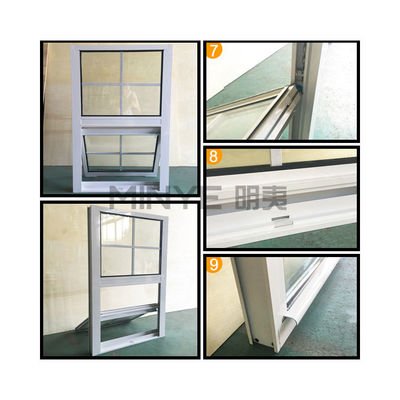 Estilo de diseño moderno PVC/UPVC VÉRTICAL Ventanas correderas con funcionalidad de doble colgante