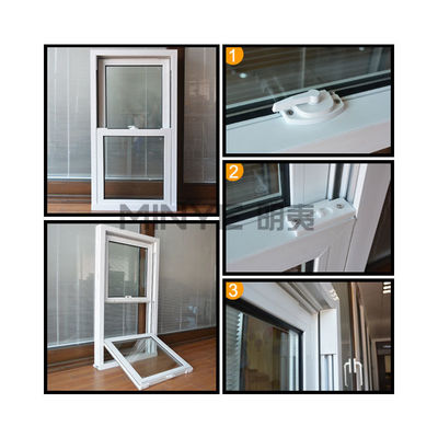 Estilo de diseño moderno PVC/UPVC VÉRTICAL Ventanas correderas con funcionalidad de doble colgante