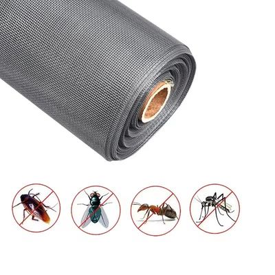 Cortina de fibra de vidrio negra para mantener fuera a los mosquitos y permitir el flujo de aire