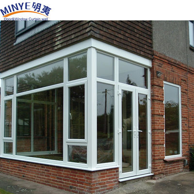 Perfiles UPVC marco de plástico estilo francés patio ventanas y puertas para la durabilidad exterior