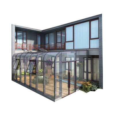 Cuadro de perfil de aluminio Sala de jardín de invierno con doble vidrio y techo triangular