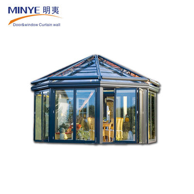 Salón de sol de vidrio de diseño moderno popular para el tratamiento de anodizado de balcones y jardines