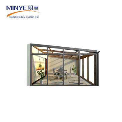 Salón de sol de vidrio de diseño moderno popular para el tratamiento de anodizado de balcones y jardines