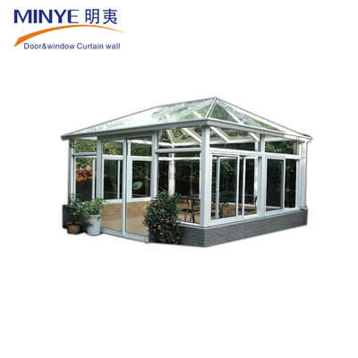 Salón de sol de vidrio de diseño moderno popular para el tratamiento de anodizado de balcones y jardines