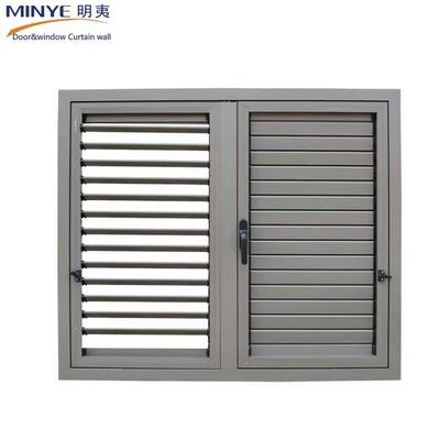 Ventana de persianas de aluminio de color de perfil personalizado con bisagras y persianas exteriores