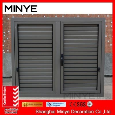 Ventana de persianas de aluminio de color de perfil personalizado con bisagras y persianas exteriores
