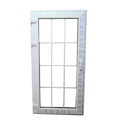 Diseño de puertas de cristal francés con perfil de PVC blanco y vidrio doble templado