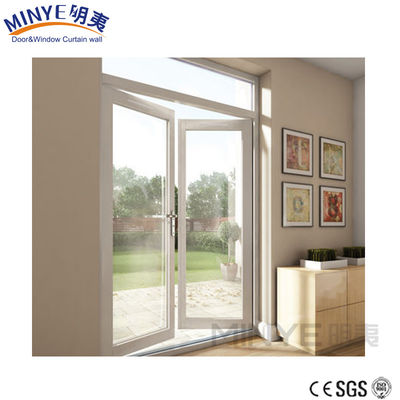 Diseño de puertas de cristal francés con perfil de PVC blanco y vidrio doble templado