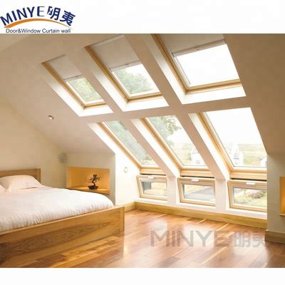 Ventanas de techo de aluminio con ventana vertical abierta con malla de fibra de vidrio