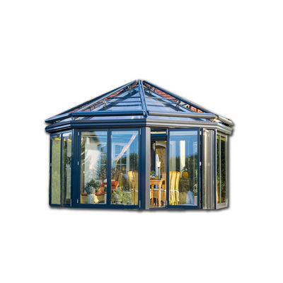 Accesorios de vidrio de aleación de aluminio Sala de sol Diseño moderno con moldeo de techo triangular