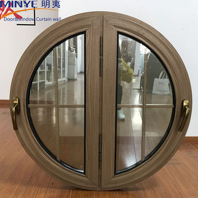 1.4 mm de espesor del perfil Moldeado de ladrillos en Shanghai Ventana de cristal de madera semicircular