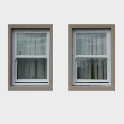 Pantalla plegable de diseño moderno UPVC Ventana corredera hacia arriba y hacia abajo con vidrio templado