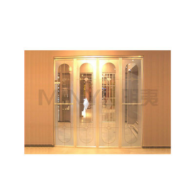 Color de madera azul Modern Wooden Folding Bifold Door para construcción duradera