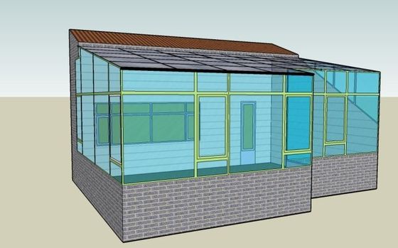 Sala de sol de vidrio hueco de doble templado de origen para el invernadero de marco de aluminio