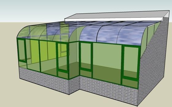 Sala de sol de vidrio hueco de doble templado de origen para el invernadero de marco de aluminio