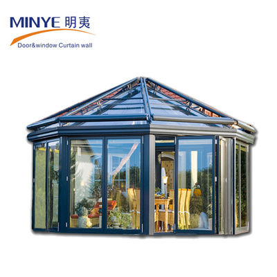 2020 Estilo de moda Casa de vidrio de aluminio personalizada Sala de sol con diseño personalizable