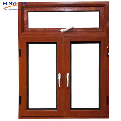 Ventana de revestimiento de aluminio anodizado de perfil de madera de doble marco con anodizador
