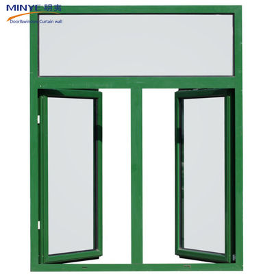 Ventana de revestimiento de aluminio anodizado de perfil de madera de doble marco con anodizador