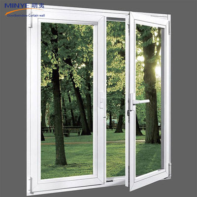 Ventana de revestimiento de aluminio anodizado de perfil de madera de doble marco con anodizador