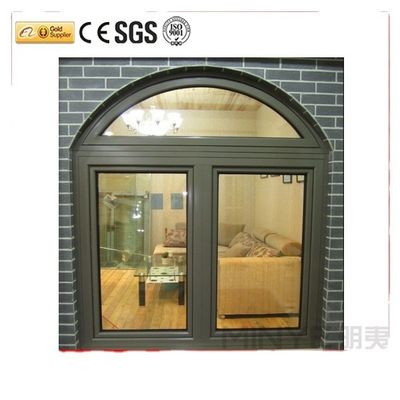 Ventana de revestimiento de aluminio anodizado de perfil de madera de doble marco con anodizador