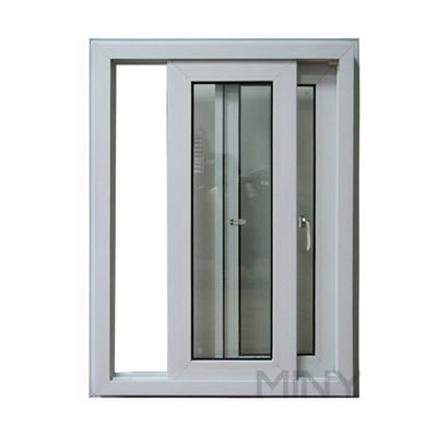Posición comercial colores personalizados ventana corredera UPVC con sistema de fibra de vidrio