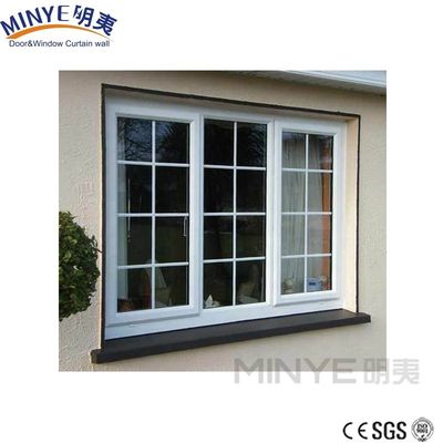 Ventanas corredizas modernas de PVC con marco de plástico resistente al viento y doble acristalamiento