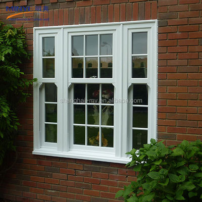 Ventanas corredizas modernas de PVC con marco de plástico resistente al viento y doble acristalamiento