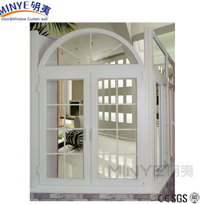 Moderno diseño francés insonorizado Upvc PVC vidrio Ventanas y puertas con parrilla Residencial