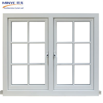 Moderno diseño francés insonorizado Upvc PVC vidrio Ventanas y puertas con parrilla Residencial
