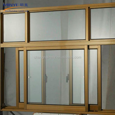 Diseño de ventanas de vidrio corredizo de oficina con revestimiento de aluminio y hardware chino superior