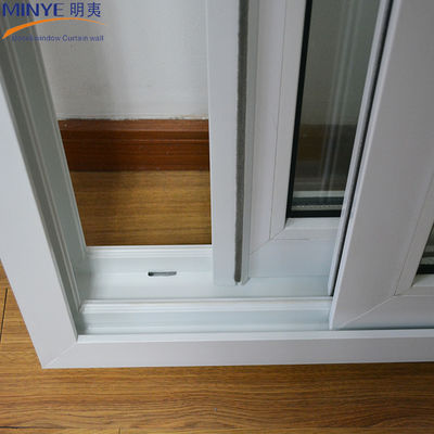 Función a prueba de viento Vidrio doble corredero UPVC Ventanas verticales con ventaja de ahorro de energía