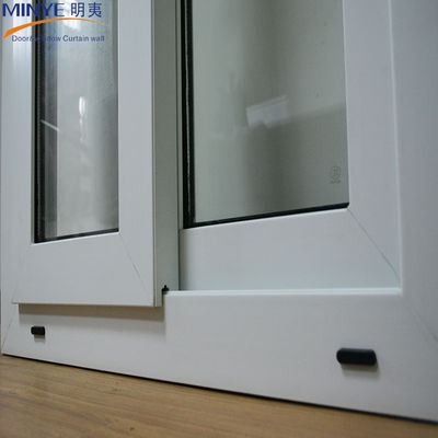 Función a prueba de viento Vidrio doble corredero UPVC Ventanas verticales con ventaja de ahorro de energía