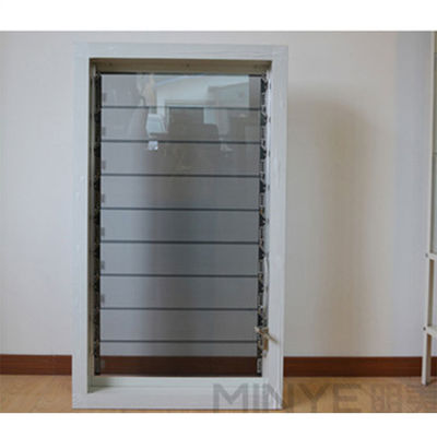 Diseño moderno de recubrimiento en polvo de aluminio de perfil manual de vidrio congelado abierto Plantas de persianas de ventana