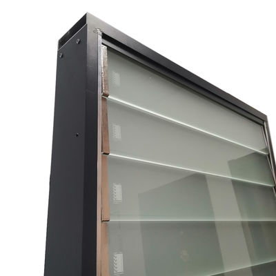 Diseño moderno de recubrimiento en polvo de aluminio de perfil manual de vidrio congelado abierto Plantas de persianas de ventana