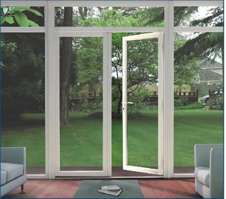 Puerta de revestimiento UPVC con vidrio doble templado a prueba de fuego y respetuosa con el medio ambiente