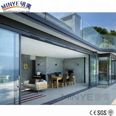 Doble / Triple / Cuatro Pistas Diseños modernos de puertas de entrada con puerta corredera de vidrio grande