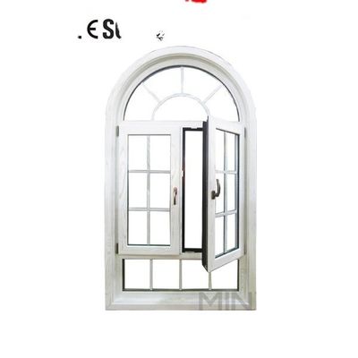 Ventana de aluminio revestido de madera con diseño de parrilla de 1,4 mm y espesor de perfil de 14 mm
