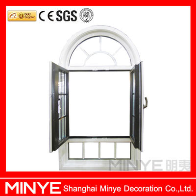 Ventana de aluminio revestido de madera con diseño de parrilla de 1,4 mm y espesor de perfil de 14 mm