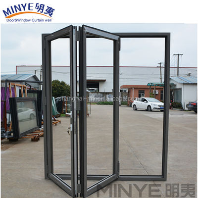 Estilo de diseño moderno Tamaño personalizado Puerta de la ventana de la parrilla de hierro Diseños / Puerta plegable de vidrio