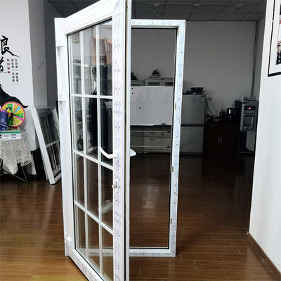 Ventanas corredizas de vidrio templado de PVC/PVC con parrillas decorativas y función a prueba de viento